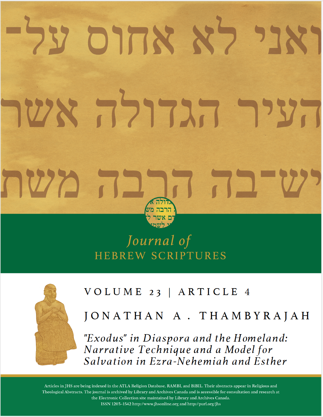 JHS, Volume 23, Article 4, Cover Page